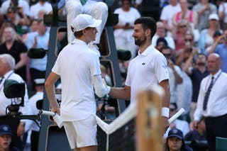 Janic Sinner and Novak Djokovic last met in the Wimbledon semifinals.